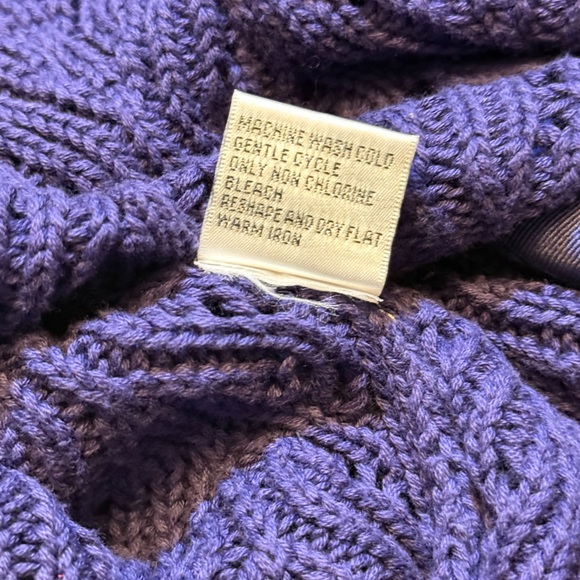 Talbots Purple Cardigan Women's Petite Large Long Sleeve Cable Knit - Picture 4 of 7